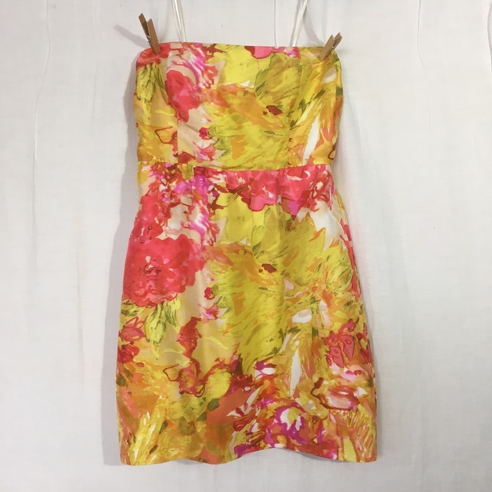 J‎ Crew Silk Impressionist Strapless Dress Pockets